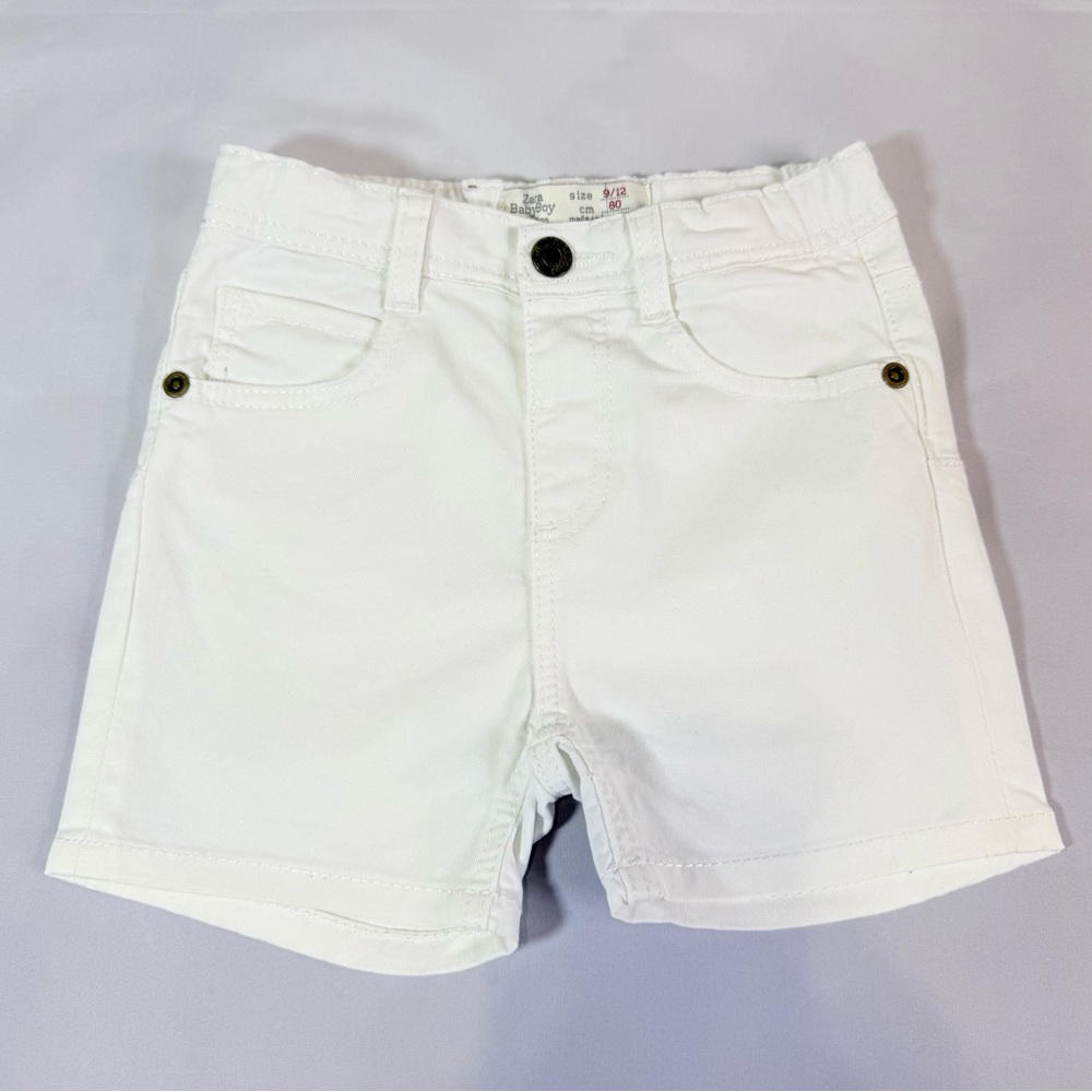 ZARA Baby White Denim Shorts – Size 9–12 Months